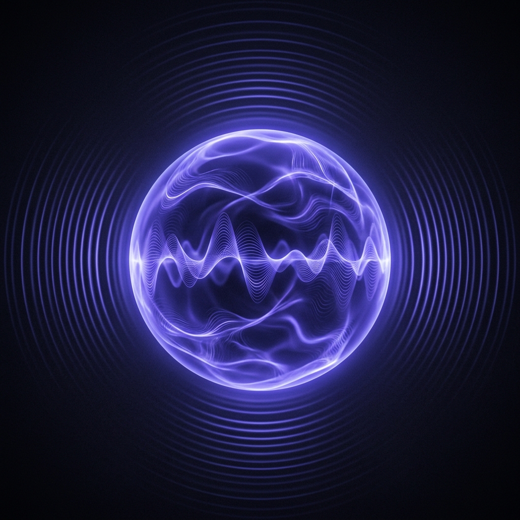 TypeSay floating visualizer orb with audio waveform
